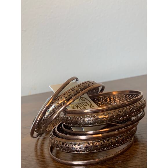 Antika Copper Bangle Bracelets Set of Nine New with Tag - Picture 1 of 3